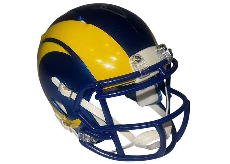 Aaron Donald Autographed Los Angeles Rams Blue Speed Mini Helmet Beckett