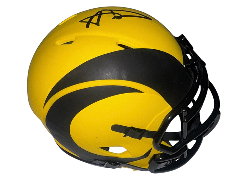 Aaron Donald Autographed Los Angeles Rams Rave Mini Helmet Beckett