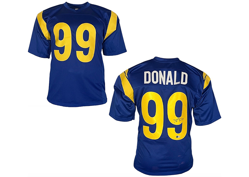 Aaron Donald Signed Los Angeles Blue Football Jersey Beckett