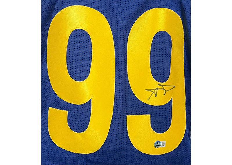 Aaron Donald Signed Los Angeles Blue Football Jersey Beckett