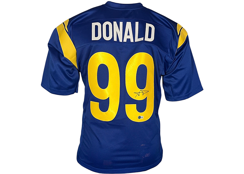 Aaron Donald Signed Los Angeles Blue Football Jersey Beckett