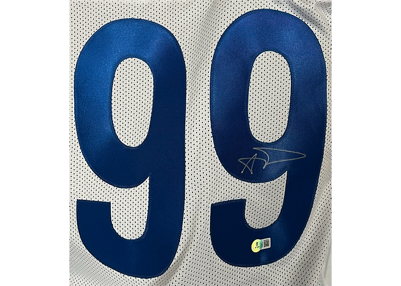 Aaron Donald Signed Los Angeles White Football Jersey Beckett