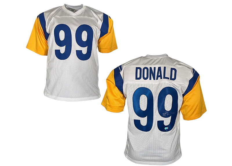 Aaron Donald Signed Los Angeles White Football Jersey Beckett