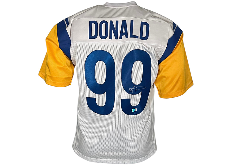 Aaron Donald Signed Los Angeles White Football Jersey Beckett