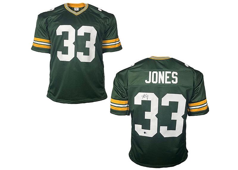 Aaron Jones Signed Green Custom Football Jersey Backett