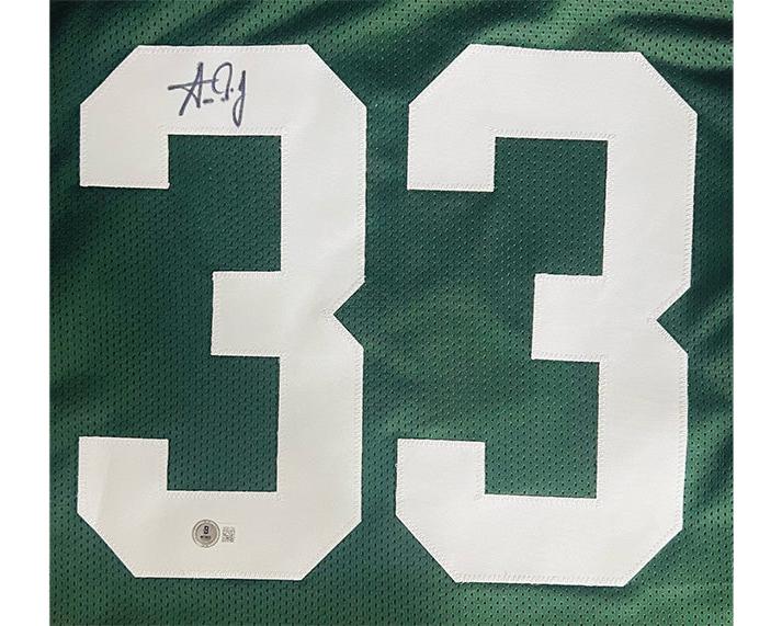 Aaron Jones Signed Green Custom Football Jersey Backett