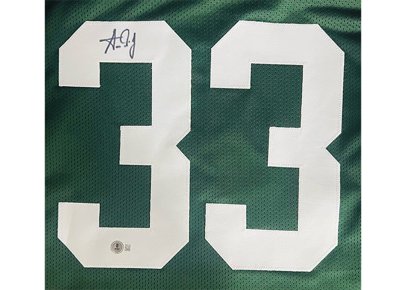 Aaron Jones Signed Green Custom Football Jersey Backett