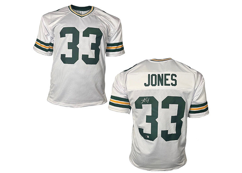 Aaron Jones Signed White Custom Football Jersey Backett