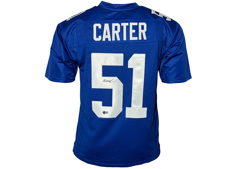 Abdul Carter Signed New York Blue Football Jersey Beckett