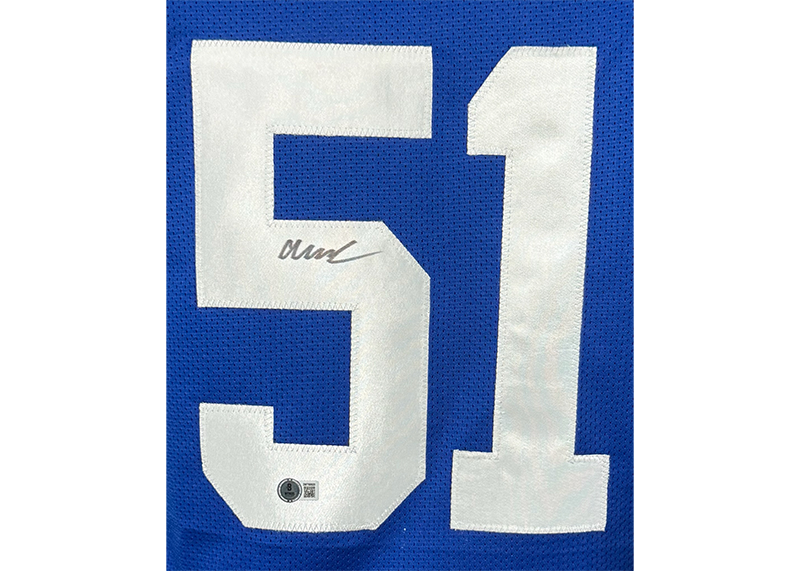 Abdul Carter Signed New York Blue Football Jersey Beckett