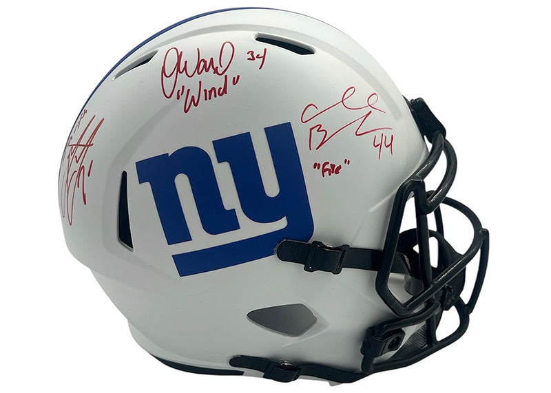 Ahmad Bradshaw Brandon Jacobs Derrick Ward Signed New York Giants FS Helmet PSA