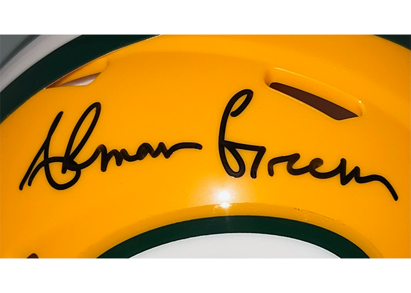 Ahman Green Signed Green Bay Packers Speed Mini Helmet JSA