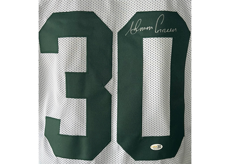 Ahman Green Signed Green Bay White Game Cut Football Jersey JSA