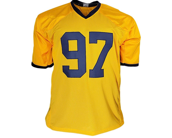 Aidan Hutchinson Signed Custom College Yellow Football Jersey Beckett