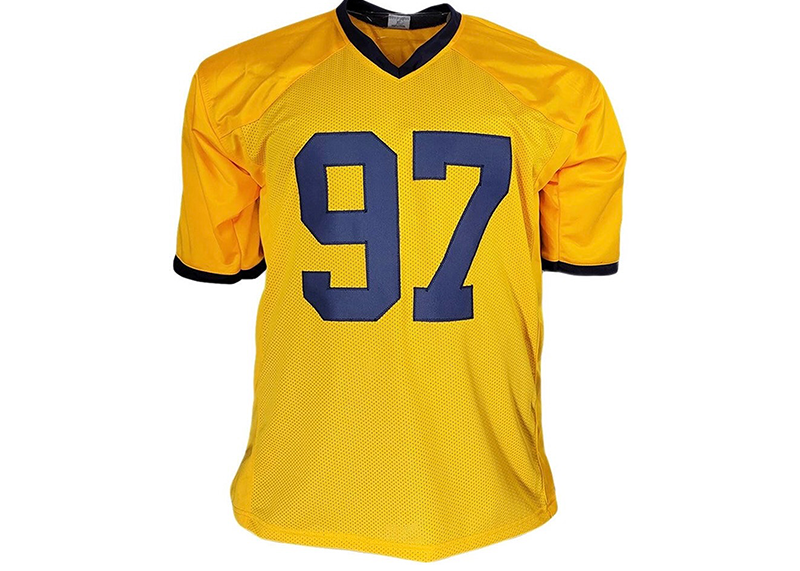 Aidan Hutchinson Signed Custom College Yellow Football Jersey Beckett