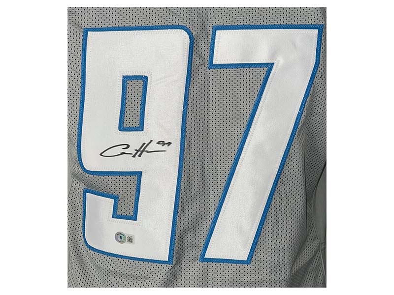 Aidan Hutchinson Signed Custom Gray Football Jersey (Beckett)