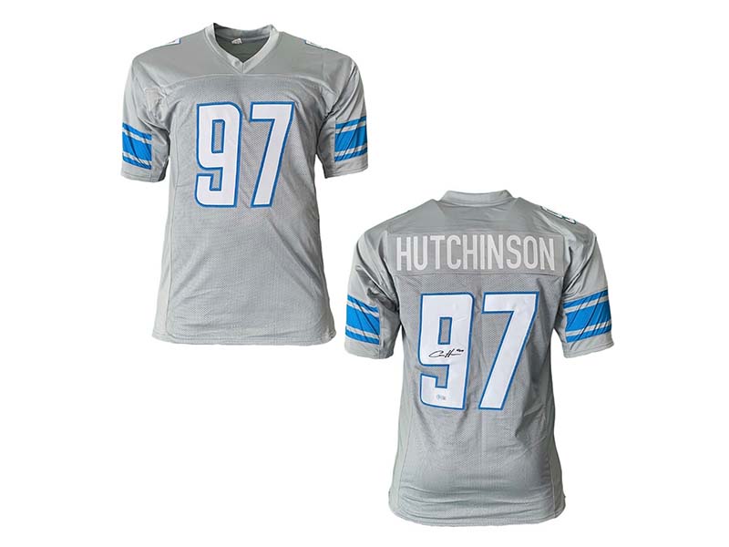 Aidan Hutchinson Signed Custom Gray Football Jersey (Beckett)