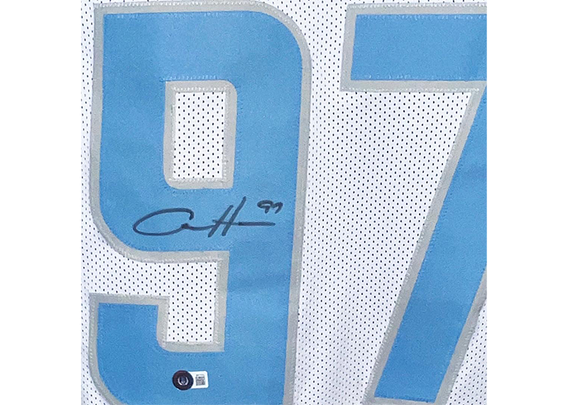 Aidan Hutchinson Signed Custom White Football Jersey (Beckett)