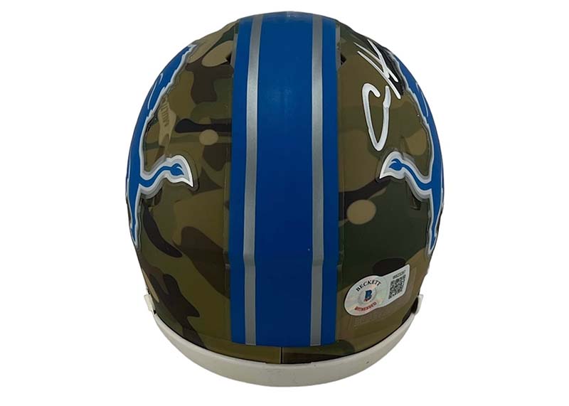 Aidan Hutchinson Signed Detroit Lions Camo Mini Football Helmet Beckett