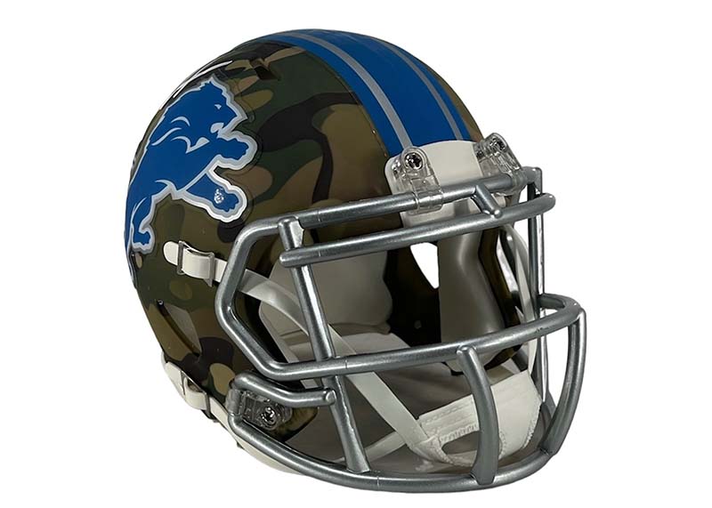 Aidan Hutchinson Signed Detroit Lions Camo Mini Football Helmet Beckett