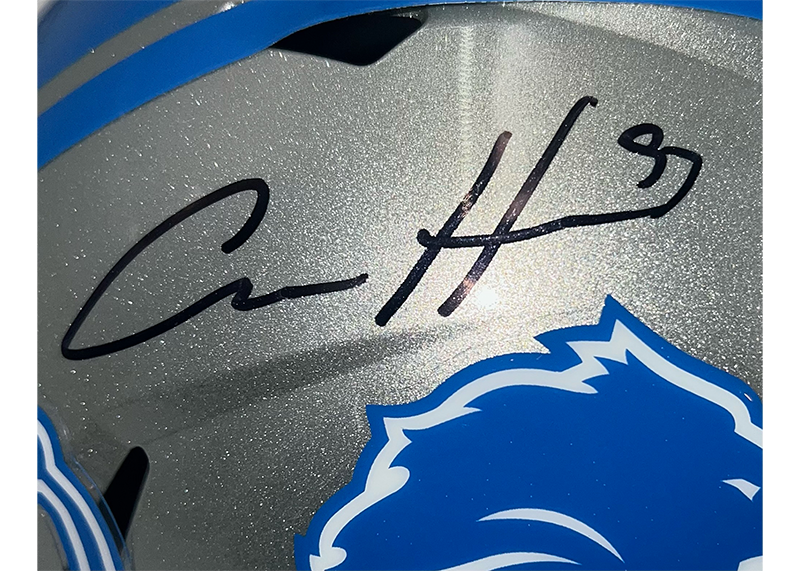 Aidan Hutchinson Signed Detroit Lions Full Size Speed Football Helmet Beckett