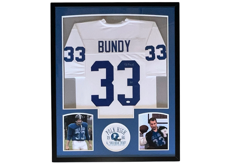 Al Bundy Ed O'Neill Signed Polk High 34x42 Framed Jersey JSA