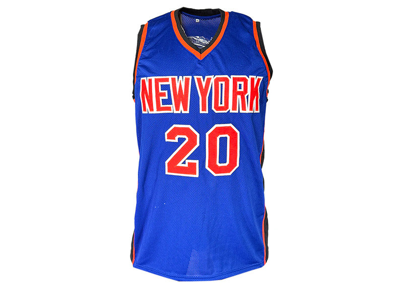 Alan Houston Signed New York Blue Basketball Jersey Beckett