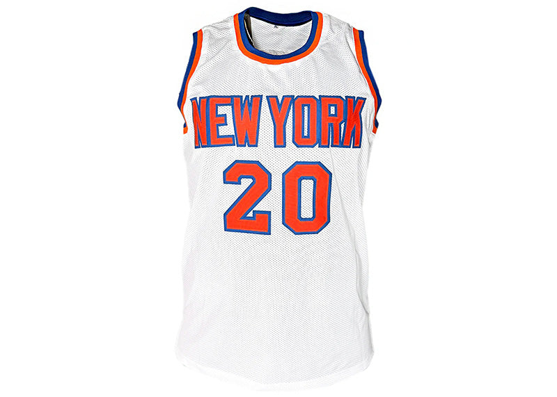 Alan Houston Signed New York White Basketball Jersey Beckett