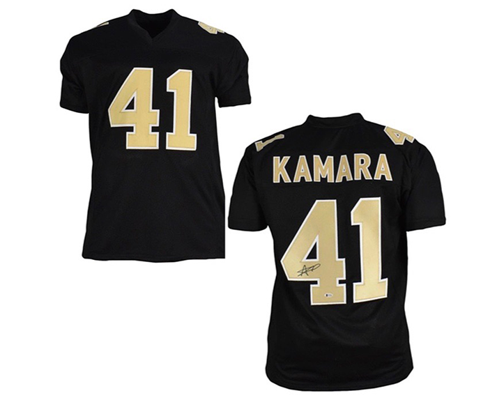 Alvin Kamara Signed Custom Black Football Jersey (Beckett)