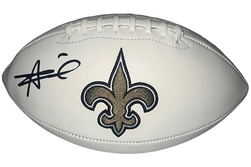 Alvin Kamara Signed New Orleans Saints Logo football Beckett