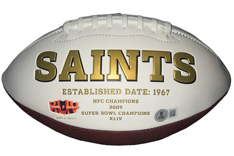 Alvin Kamara Signed New Orleans Saints Logo football Beckett