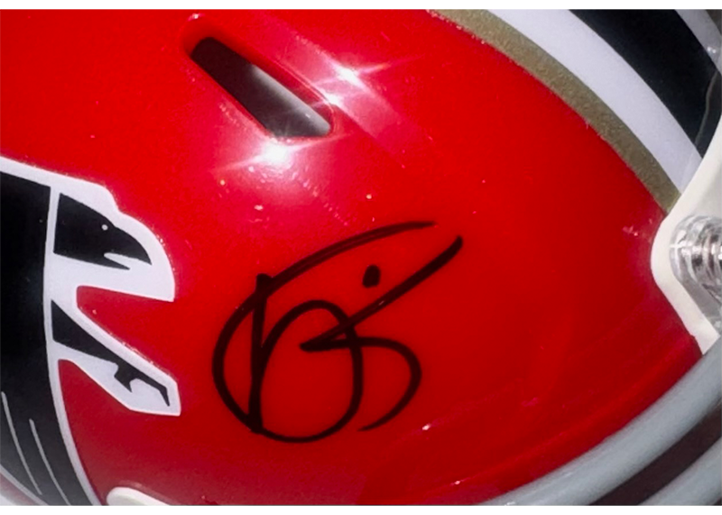 Andre Rison Signed Atlanta Falcons Throwback Mini Helmet JSA