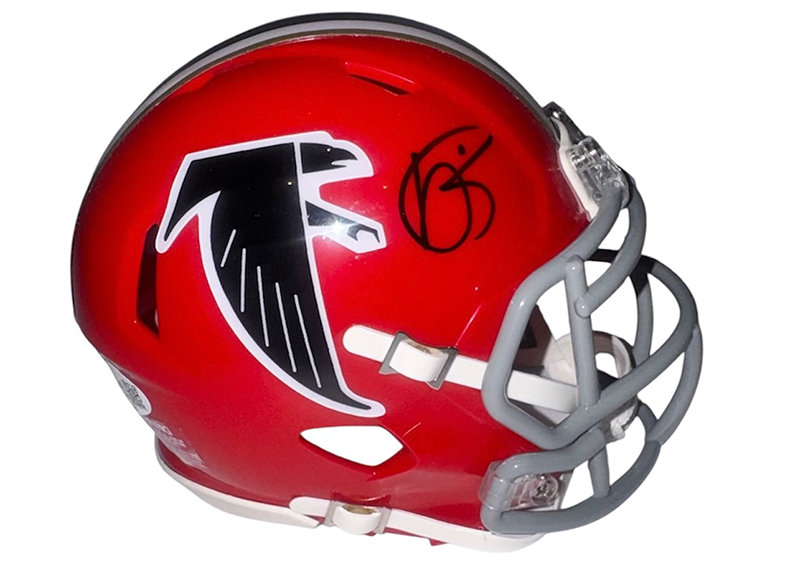 Andre Rison Signed Atlanta Falcons Throwback Mini Helmet JSA