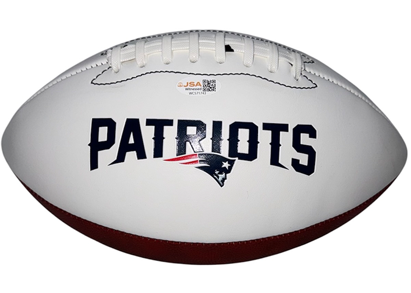 Andres Borregales Signed New England Patriots Logo Football JSA