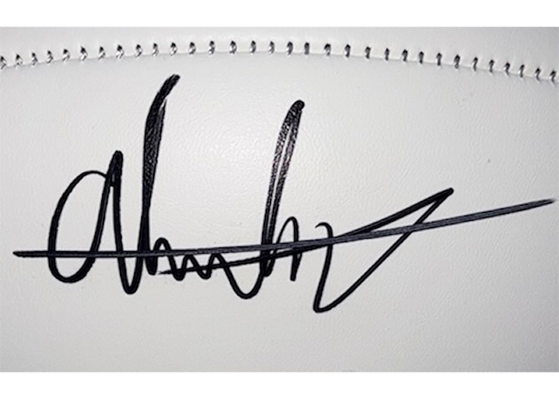 Andres Borregales Signed New England Patriots Logo Football JSA