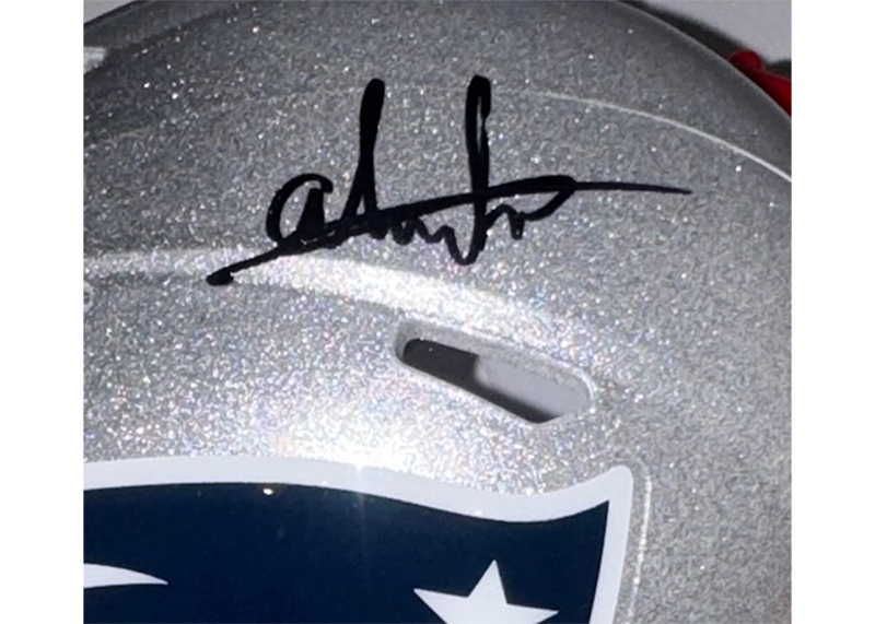 Andres Borregales Signed New England Patriots Speed Mini Helmet JSA