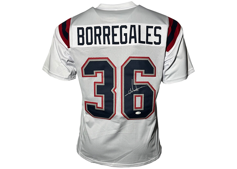 Andres Borregales Signed New England White Football Jersey JSA