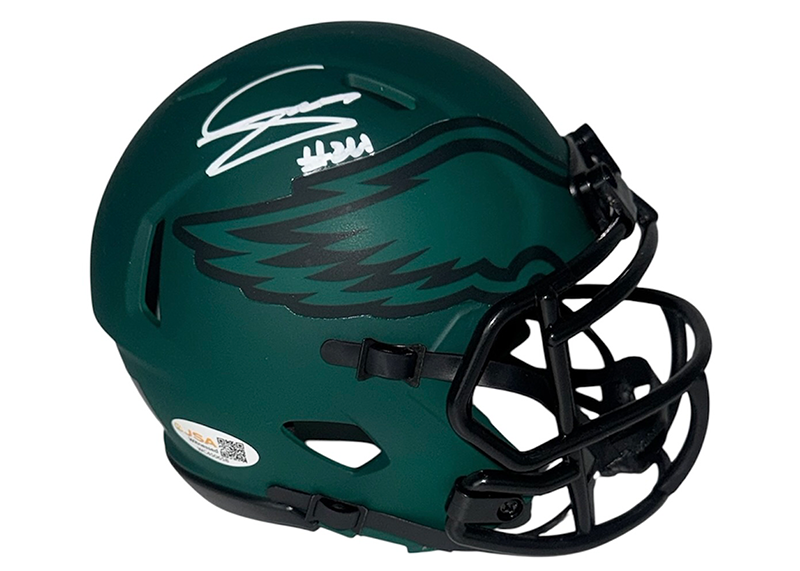Andrew Mukuba Signed Philadelphia Eagles Rave Mini Helmet JSA