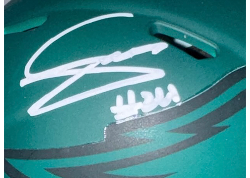 Andrew Mukuba Signed Philadelphia Eagles Rave Mini Helmet JSA