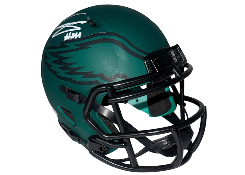 Andrew Mukuba Signed Philadelphia Eagles Rave Mini Helmet JSA