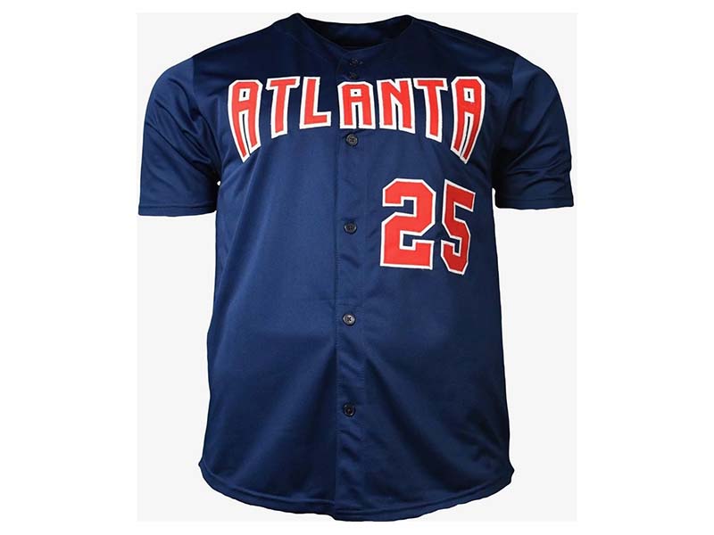 Andruw Jones Signed Atlanta Blue Custom Baseball Jersey (PSA)