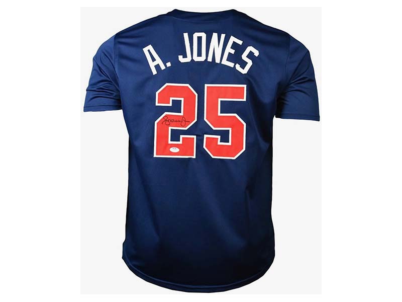 Andruw Jones Signed Atlanta Blue Custom Baseball Jersey (PSA)