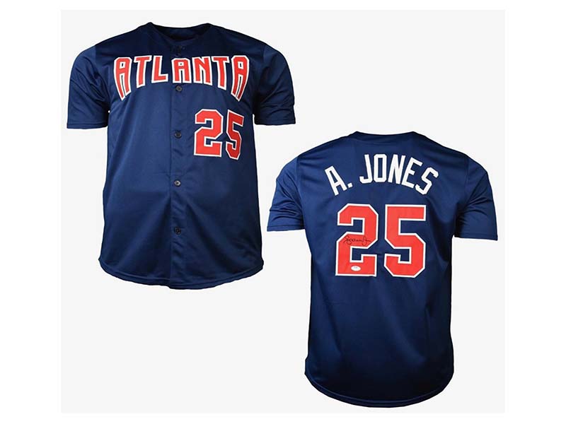 Andruw Jones Signed Atlanta Blue Baseball Jersey (PSA)