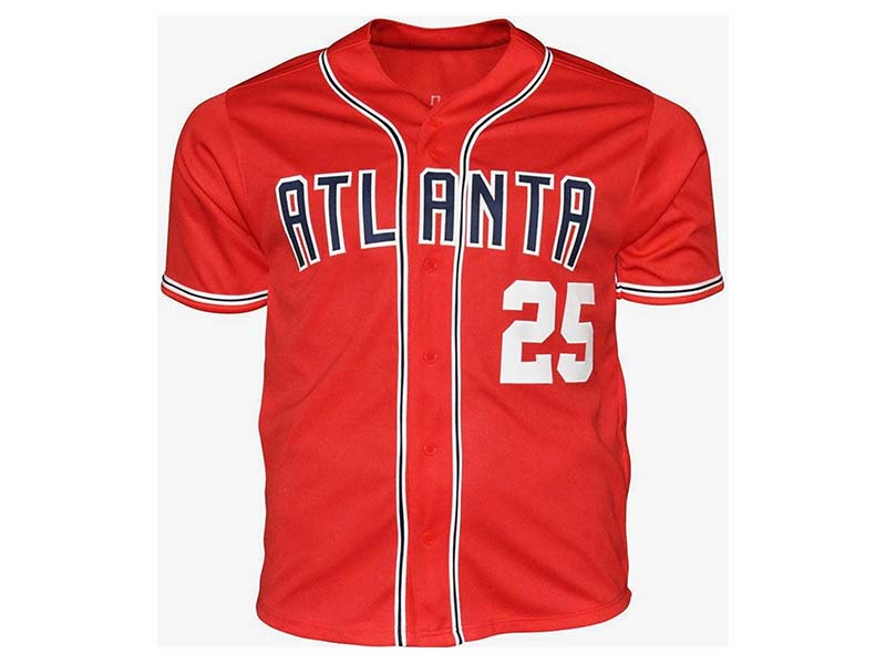 Andruw Jones Signed Atlanta Red Custom Baseball Jersey (PSA)