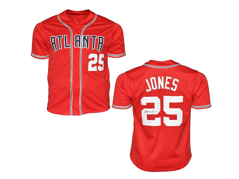 Andruw Jones Signed Atlanta Red Baseball Jersey (PSA)