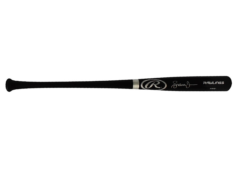 Andruw Jones Signed Rawlings Baseball Bat Black (JSA)