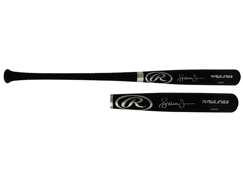 Andruw Jones Signed Rawlings Baseball Bat Black (JSA)