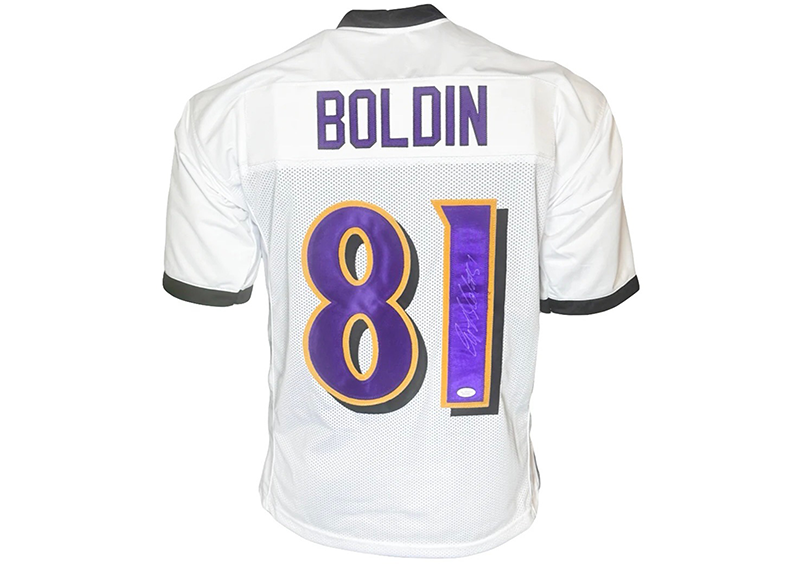 Anquan Boldin Signed Baltimore White Football Jersey (JSA)