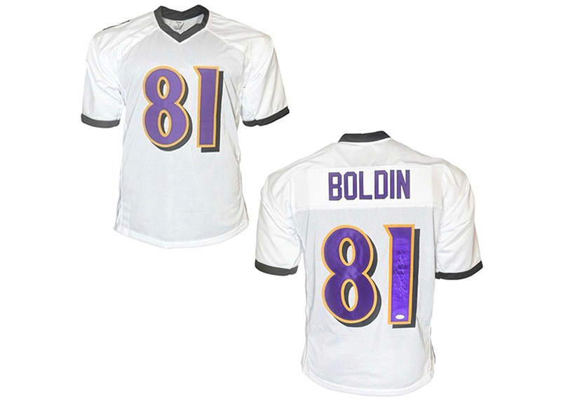 Anquan Boldin Signed Baltimore White Football Jersey (JSA)