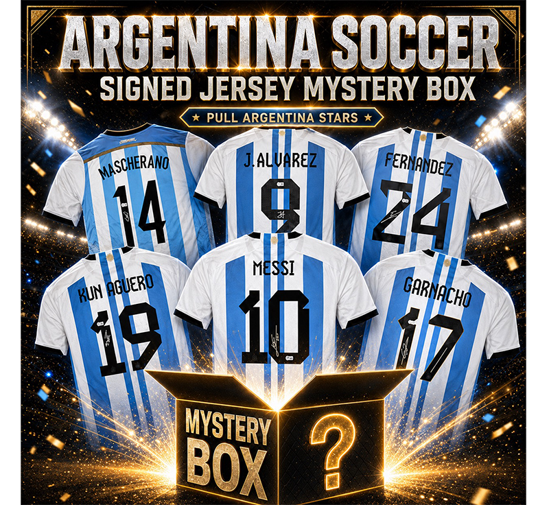 Argentina Soccer Autographed/Signed Jersey Mystery Box with PSA JSA or Beckett COA